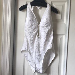 White Kate Spade one-piece swimsuit